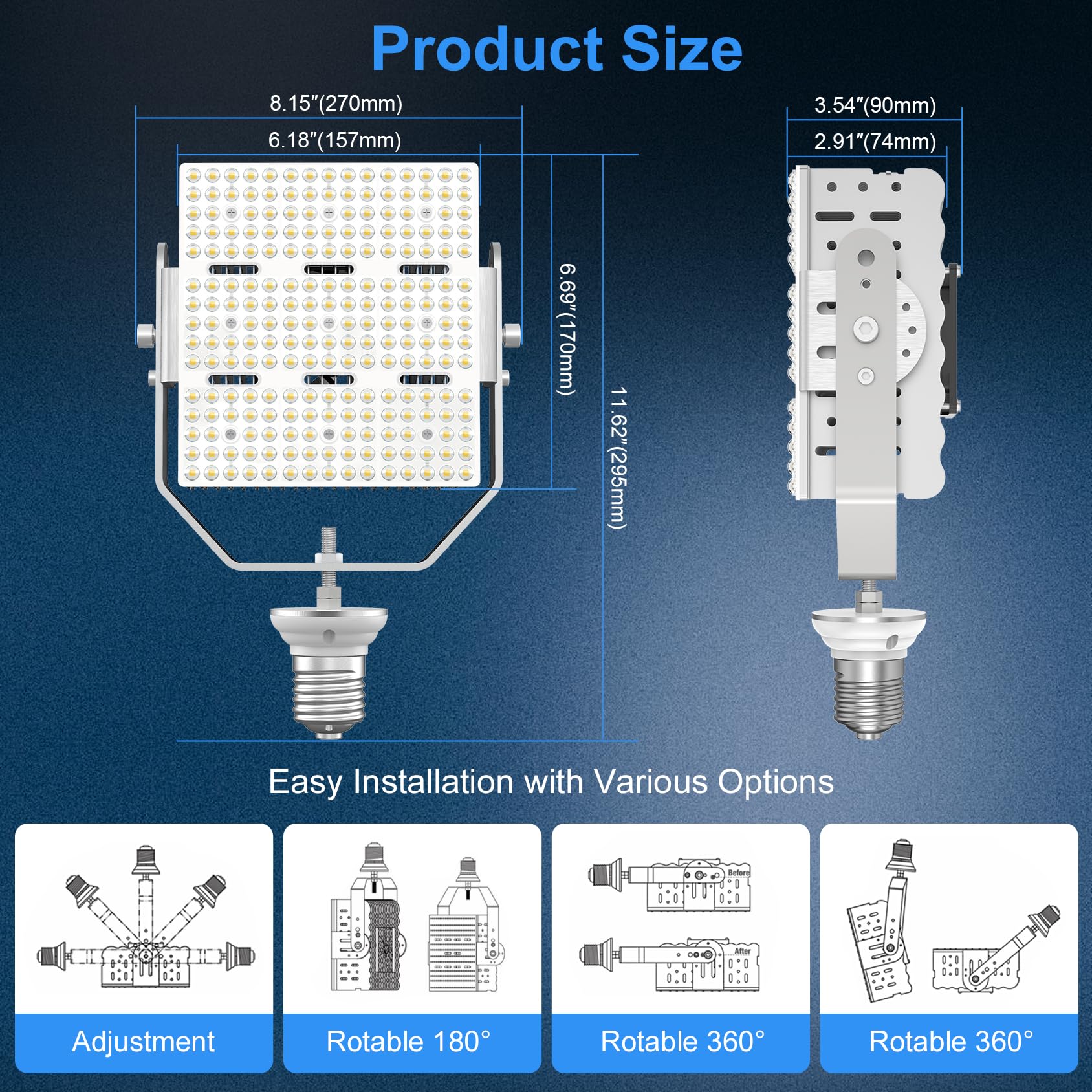 LED Retrofit Kit for Parking Lot Light, 150W 21750LM 100-277V ETL